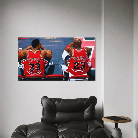 Chicago Bulls Wall Art – Jordan & Pippen Bench Canvas