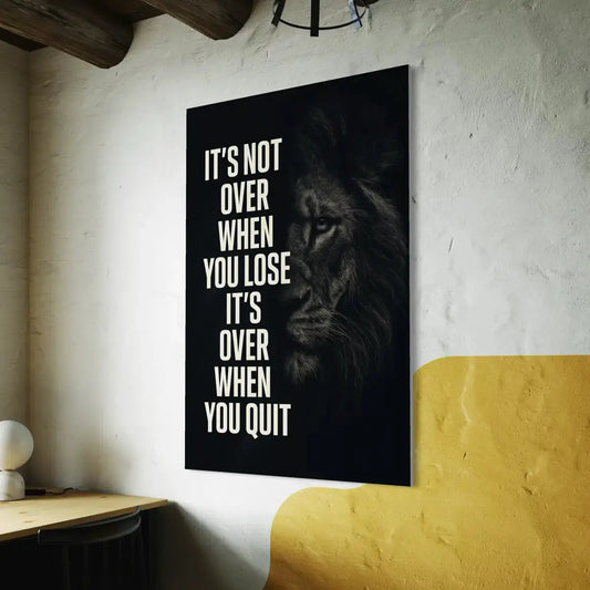 It’s Not Over When You Lose Canvas Wall Art – Lion Motivation