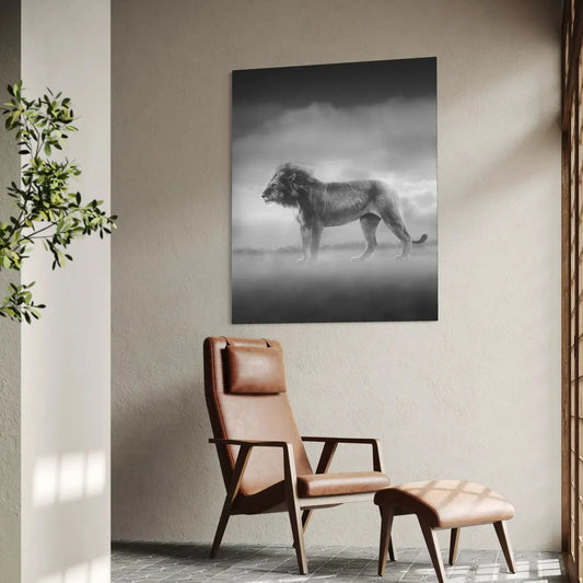 Lion Black and White Canvas