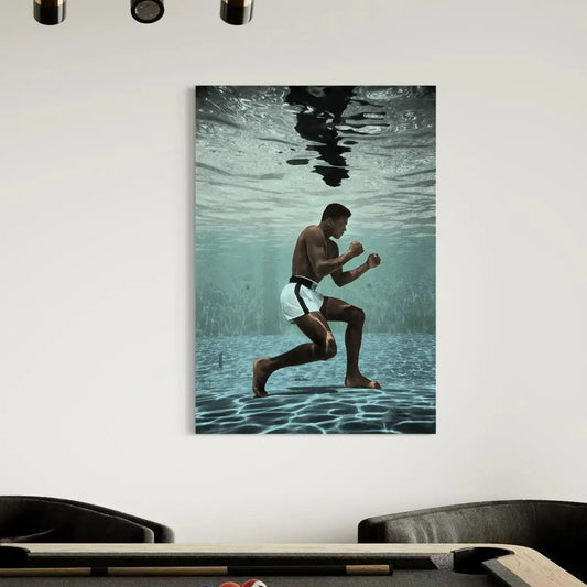 Muhammad Ali Underwater Training Canvas Wall Art
