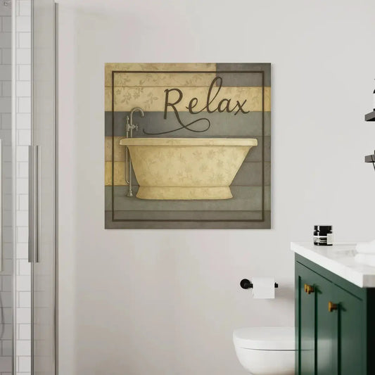Vintage Bathtub Wall Art – Relax Bathroom Canvas Print