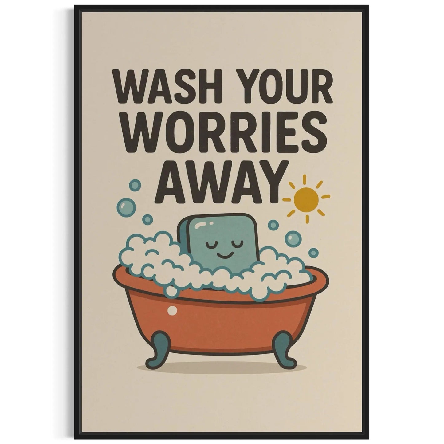 Bathtub Wall Art – Wash Your Worries Away Canvas Masterpeacewall