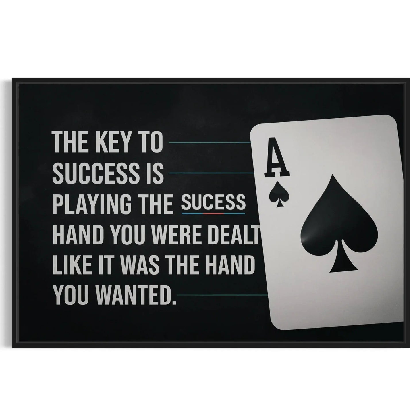 Playing Card Wall Art – Ace of Spades Success Canvas