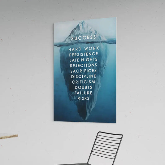 Success Iceberg – Motivational Canvas Wall Art Masterpeacewall