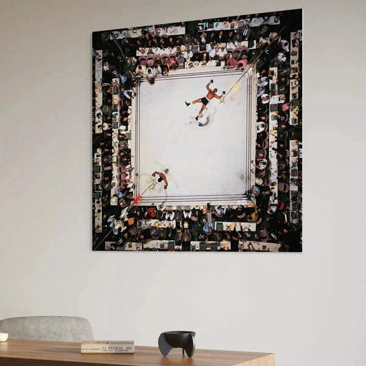 Muhammad Ali Aerial Knockout – Boxing Ring Wall Art Canvas