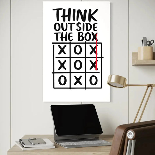 Think Outside the Box Wall Art – Tic Tac Toe Canvas Print