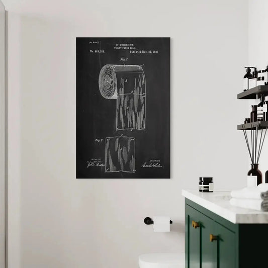 Toilet Paper Patent Art Canvas – Vintage Blueprint Wall Art Masterpeacewall