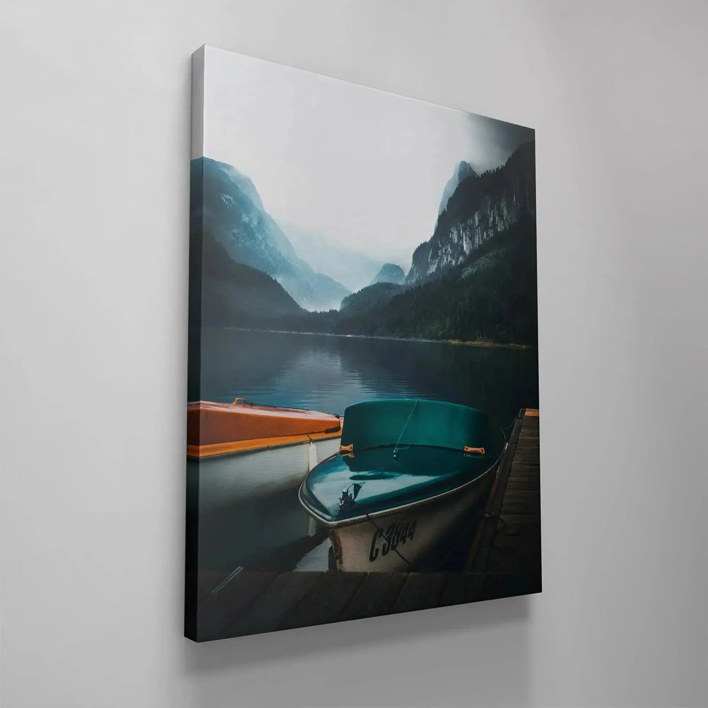 Overcast, moody lighting highlighting the atmospheric haze above the layered peaks in 'A Way Out' landscape.