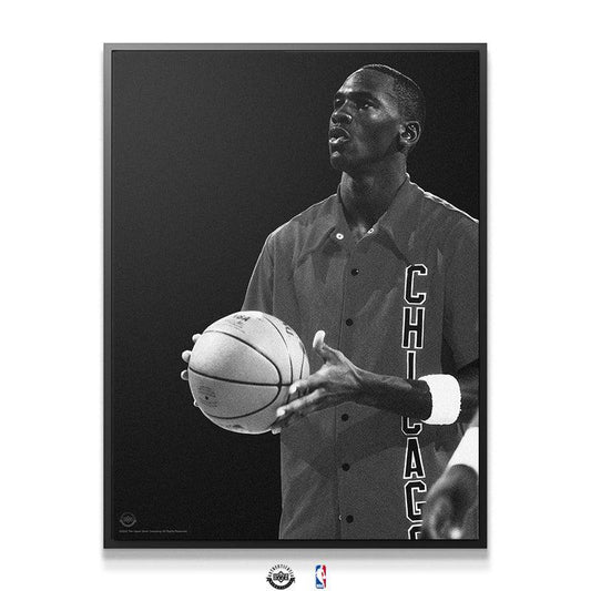 Michael Jordan - Warming Up - Premium NBA Basketball Canvas Wall Art by MasterPeaceWall