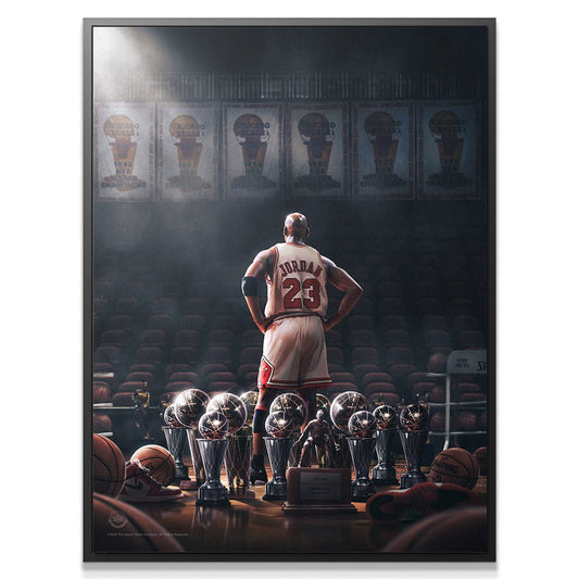 Michael Jordan - Trophies - Premium NBA Basketball Canvas Wall Art by MasterPeaceWall