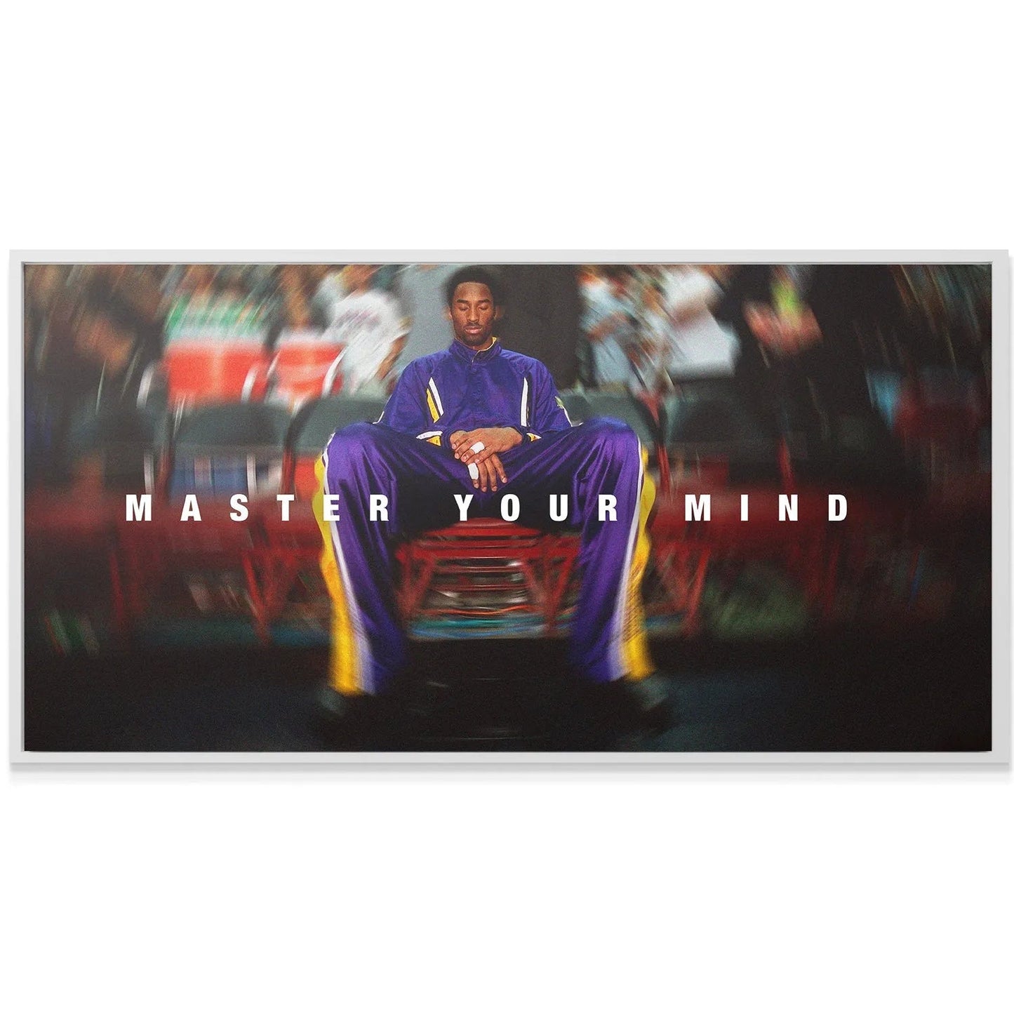 Textured view of the premium canvas surface featuring the motivational poster Kobe Bryant - Master Your Mind.