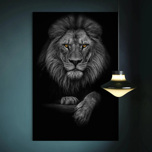 Minimalist lion portrait artwork
