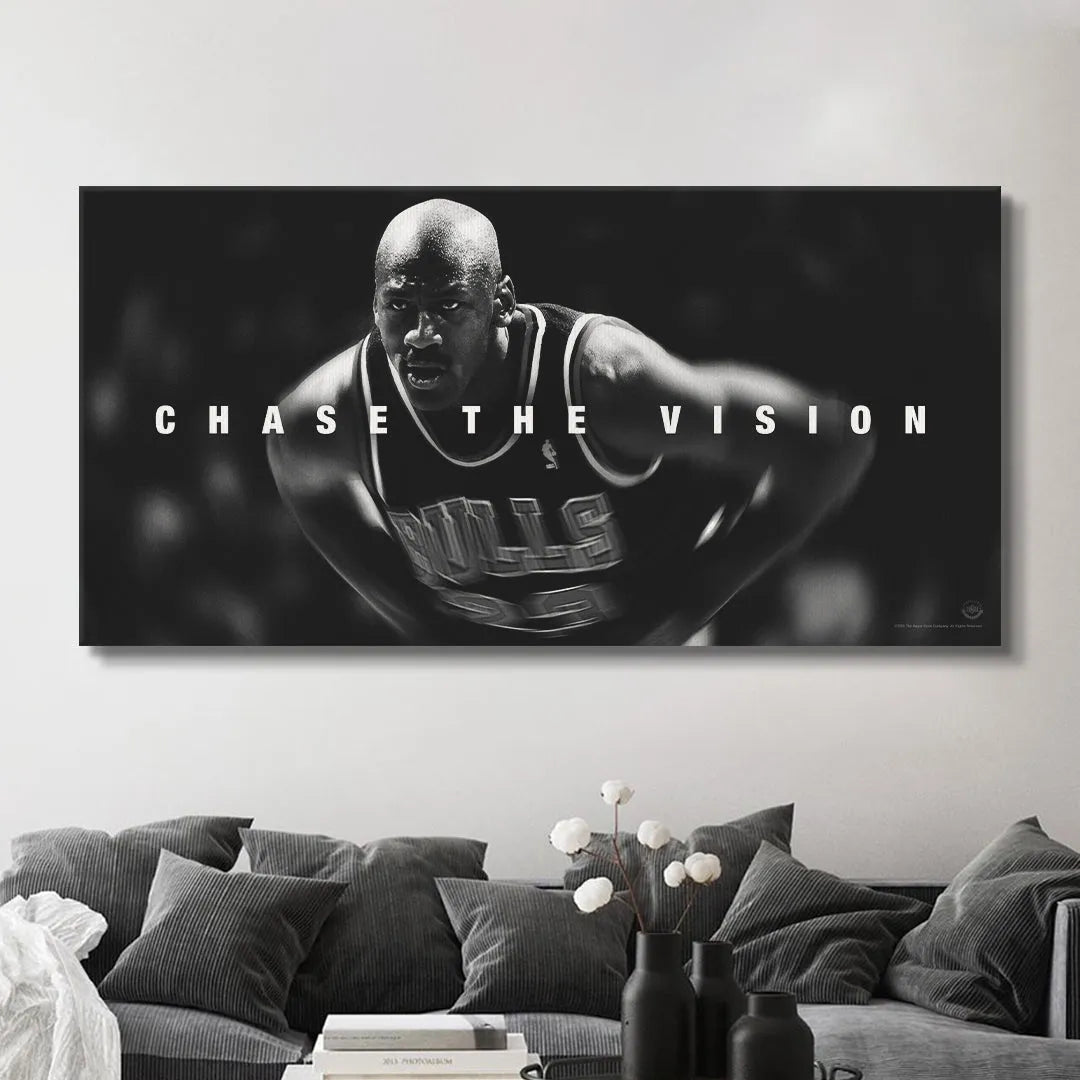 Textured detail of the high-quality print material used for the Michael Jordan - Chase The Vision motivational artwork.