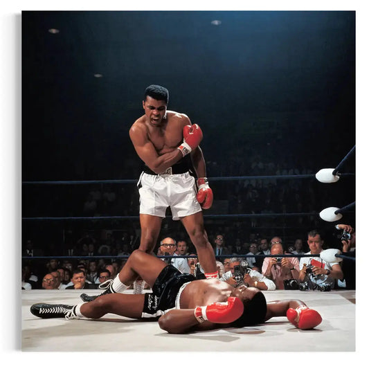 Muhammad Ali Knocks Down Sonny Liston – Iconic 1965 Boxing Canvas Wall Art