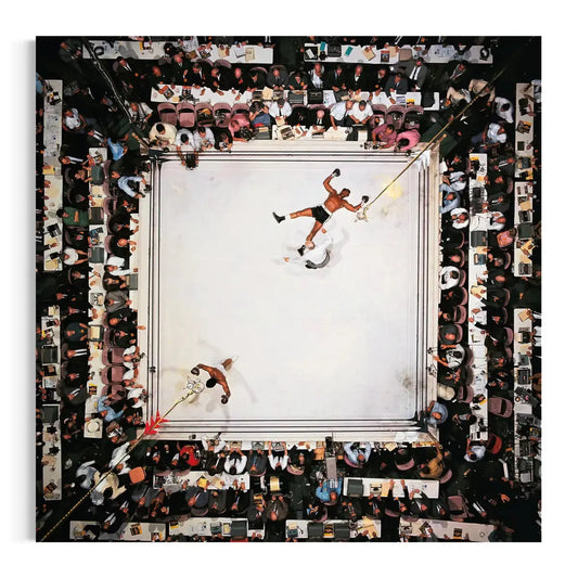 Muhammad Ali Aerial Knockout – Boxing Ring Wall Art Canvas