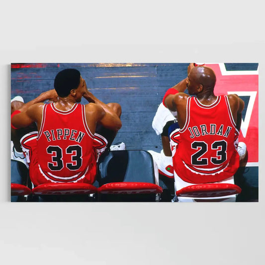 Chicago Bulls Wall Art – Jordan & Pippen Bench Canvas