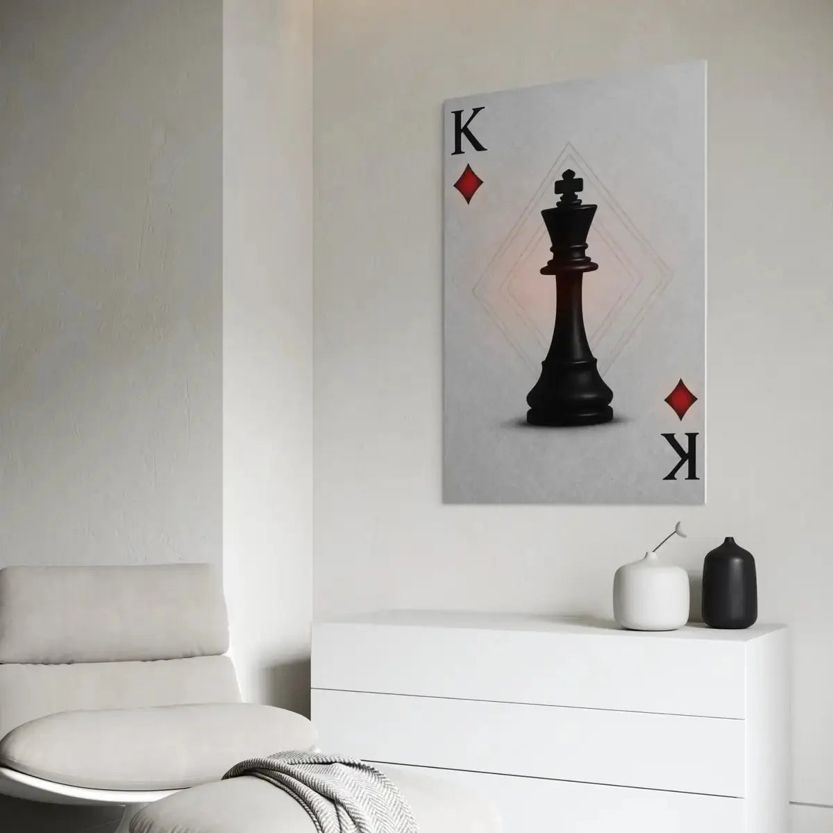 Chess King Wall Art – King of Diamonds Canvas Print