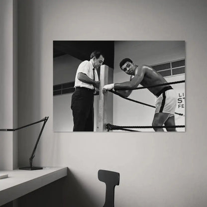 Muhammad Ali Boxing Ring Canvas – Black and White Canvas Wall Art Masterpeacewall