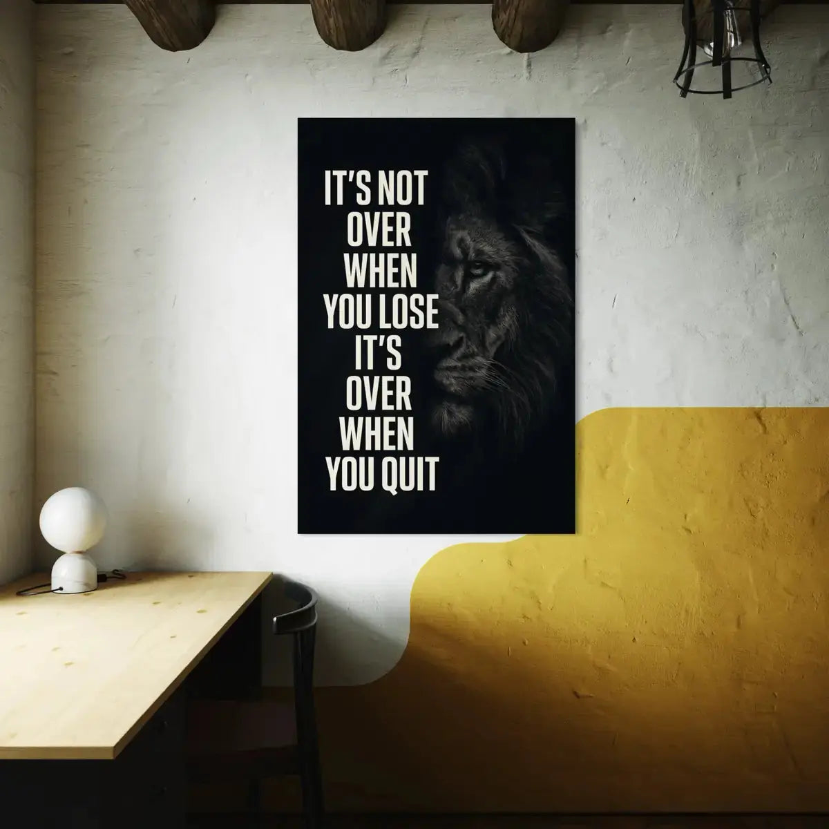 It’s Not Over When You Lose Canvas Wall Art – Lion Motivation
