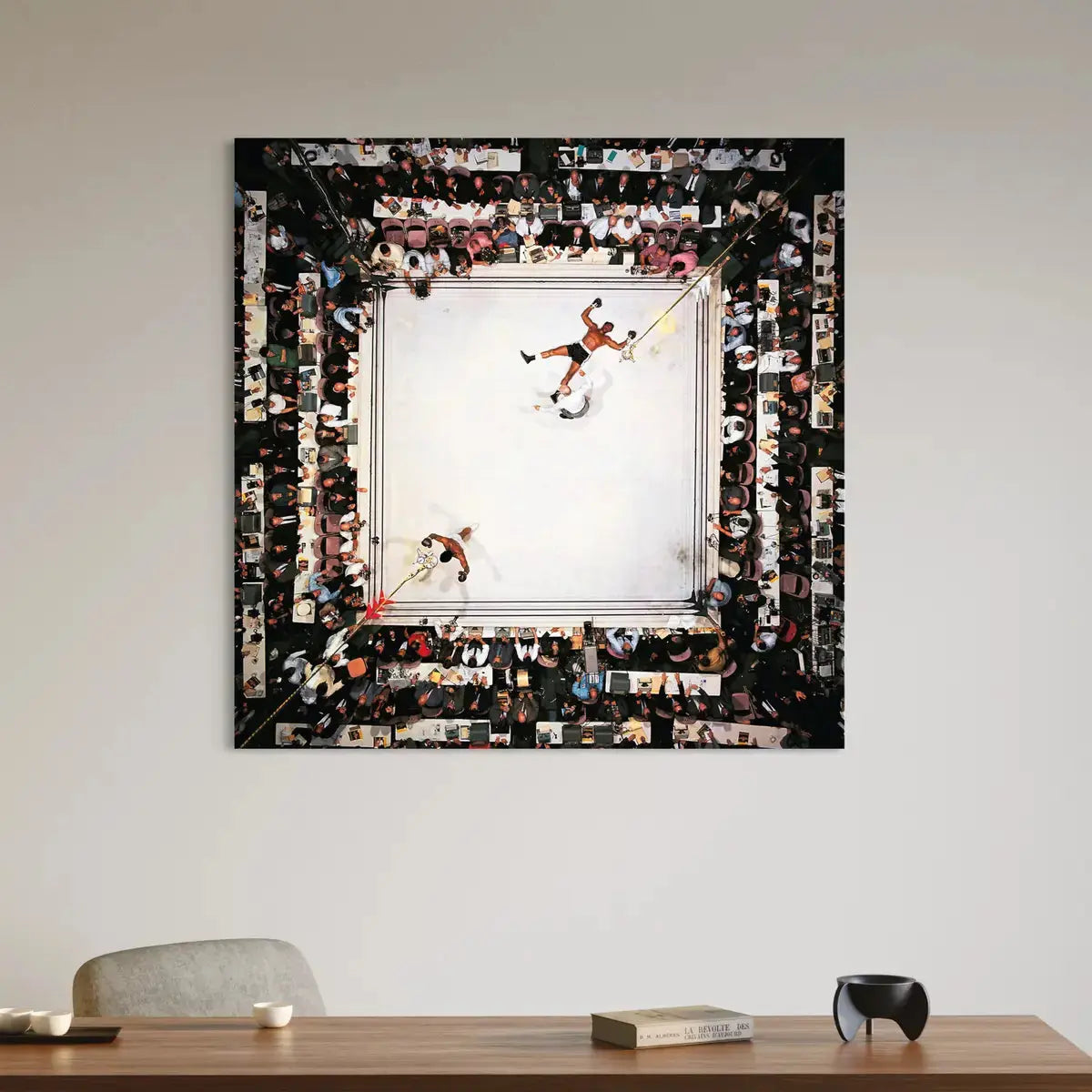 Muhammad Ali Aerial Knockout – Boxing Ring Wall Art Canvas