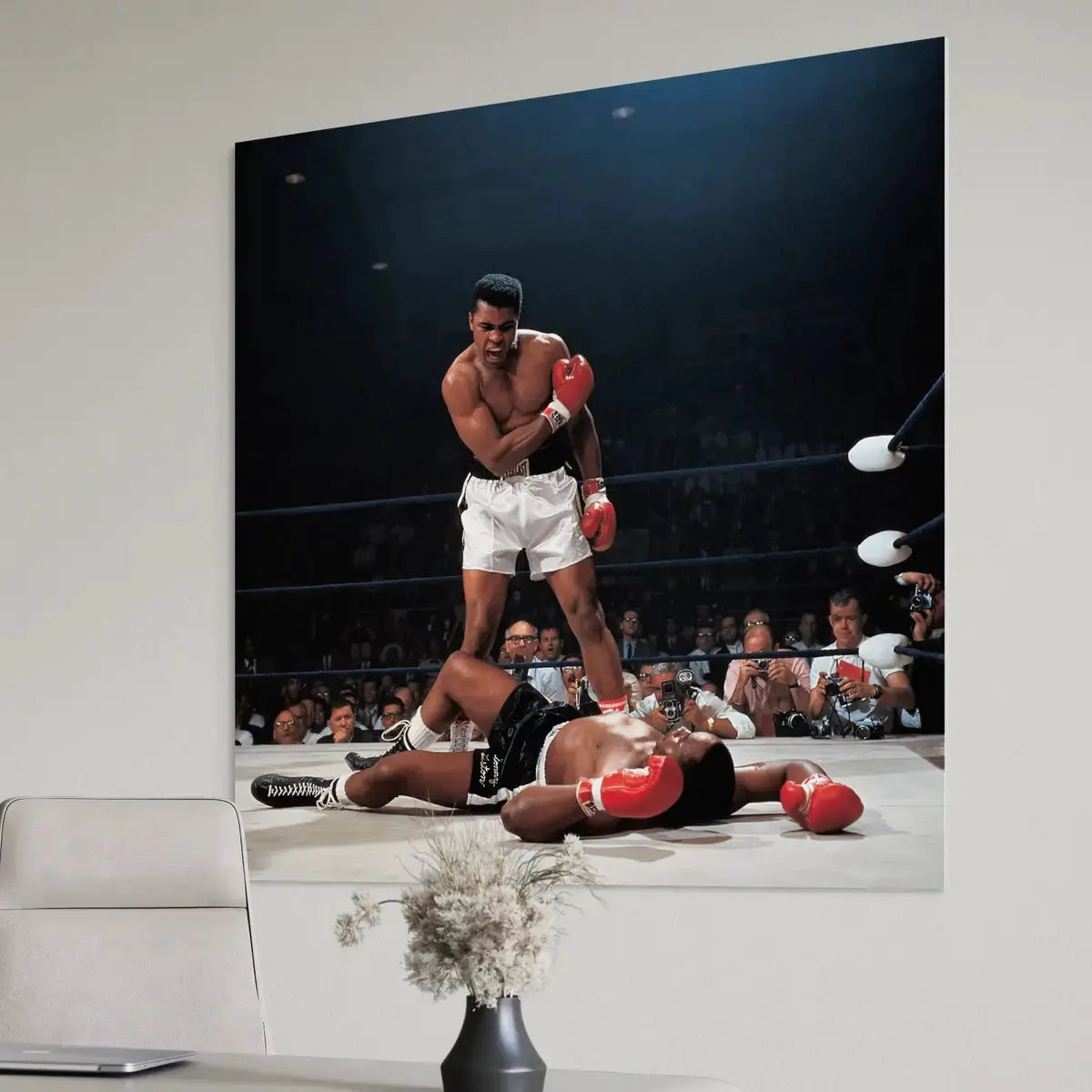 Muhammad Ali Knocks Down Sonny Liston – Iconic 1965 Boxing Canvas Wall Art