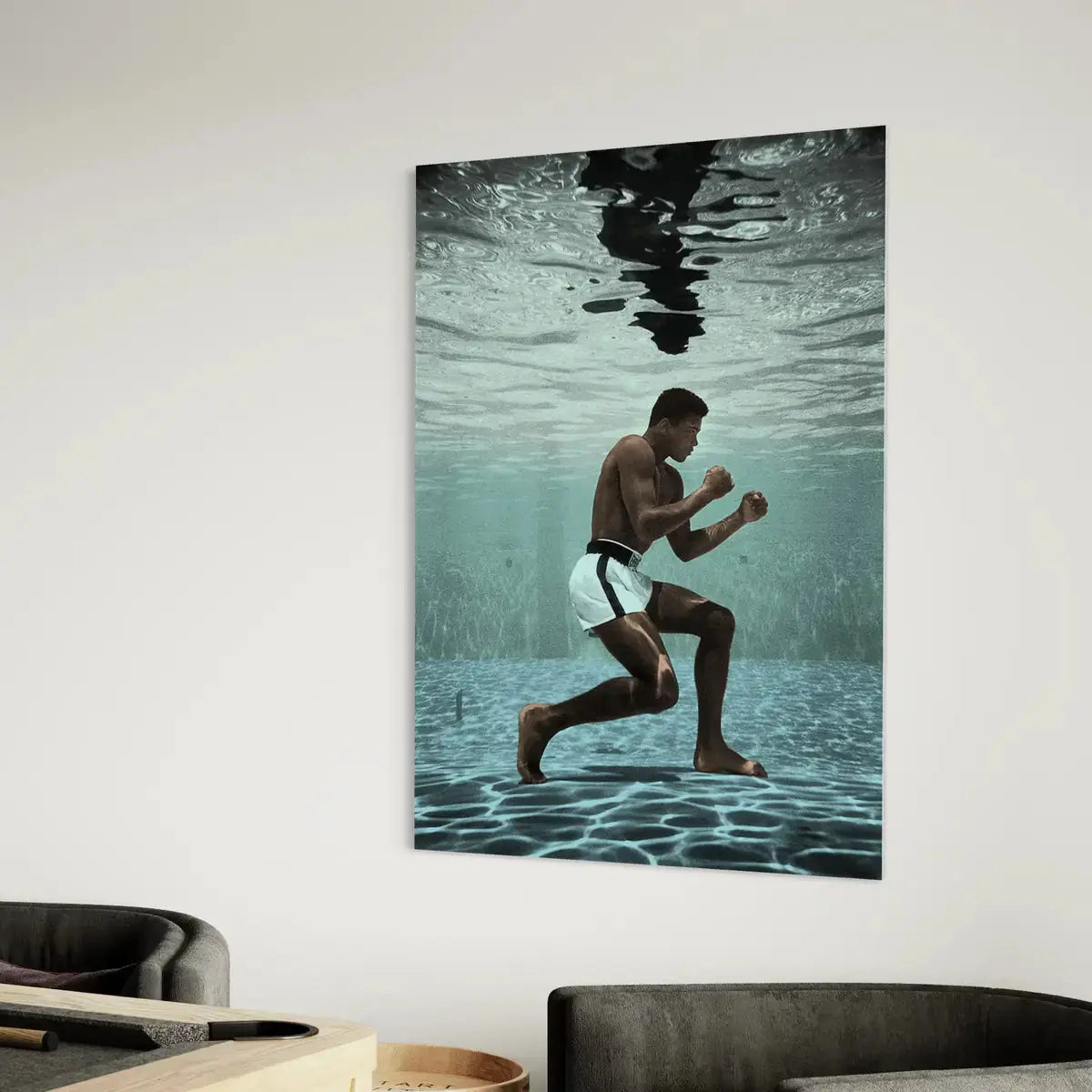 Muhammad Ali Underwater Training Canvas Wall Art