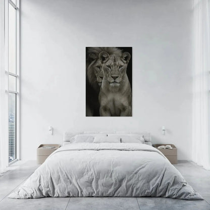 Lion and Lioness – Elegant Canvas Symbolizing Strength and Unity