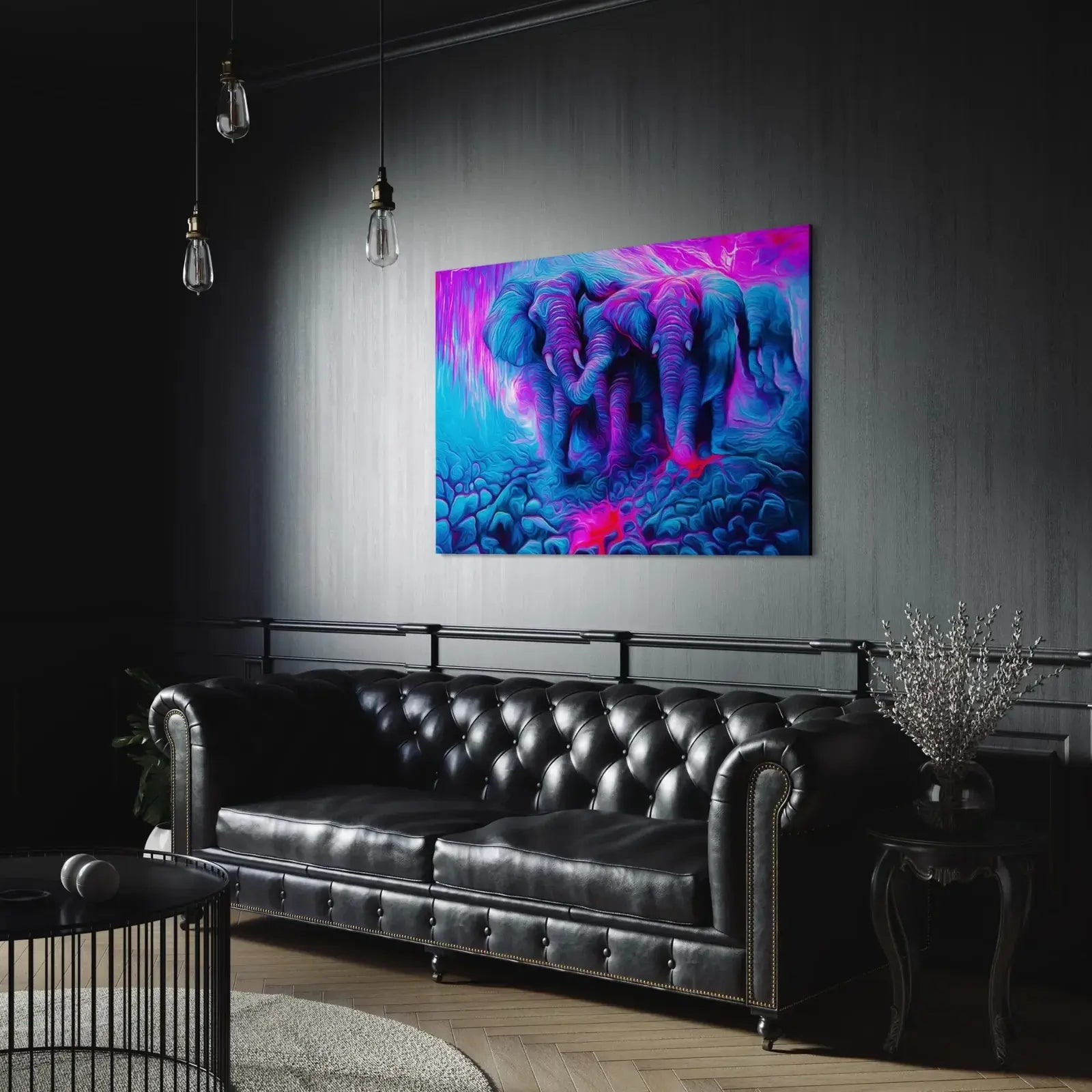 Psychedelic Elephants Canvas - masterpeacewall