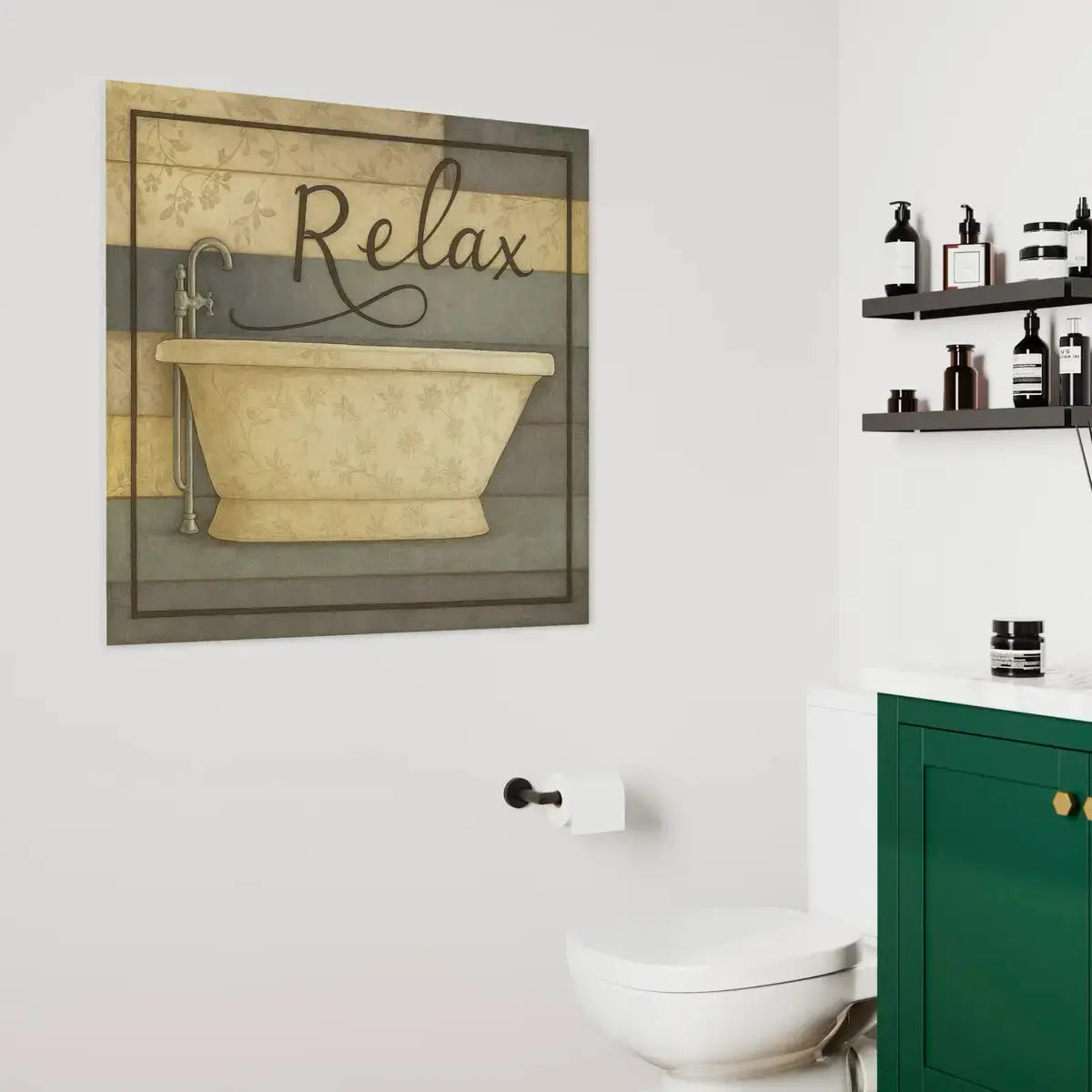 Vintage Bathtub Wall Art – Relax Bathroom Canvas Print