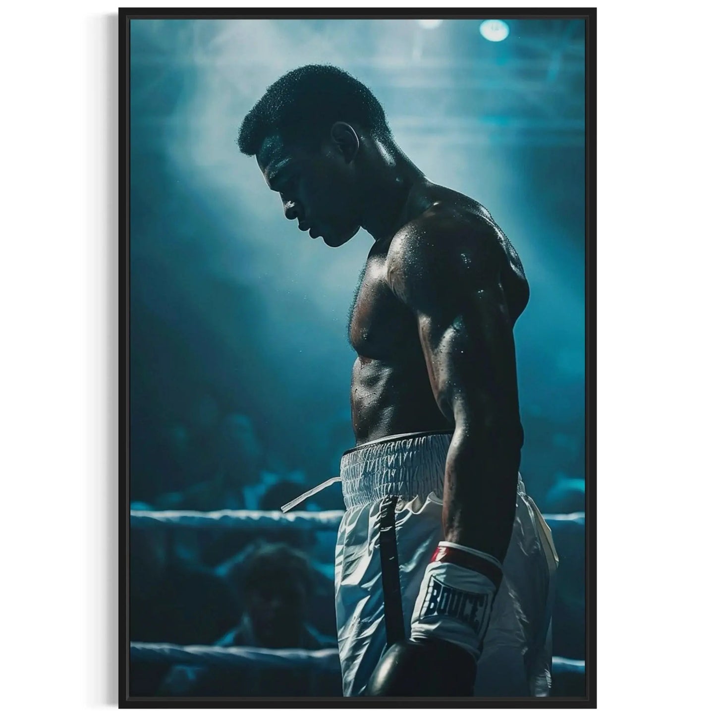 Shadow of the Champion – Motivational Boxer Silhouette Canvas Wall Art Masterpeacewall