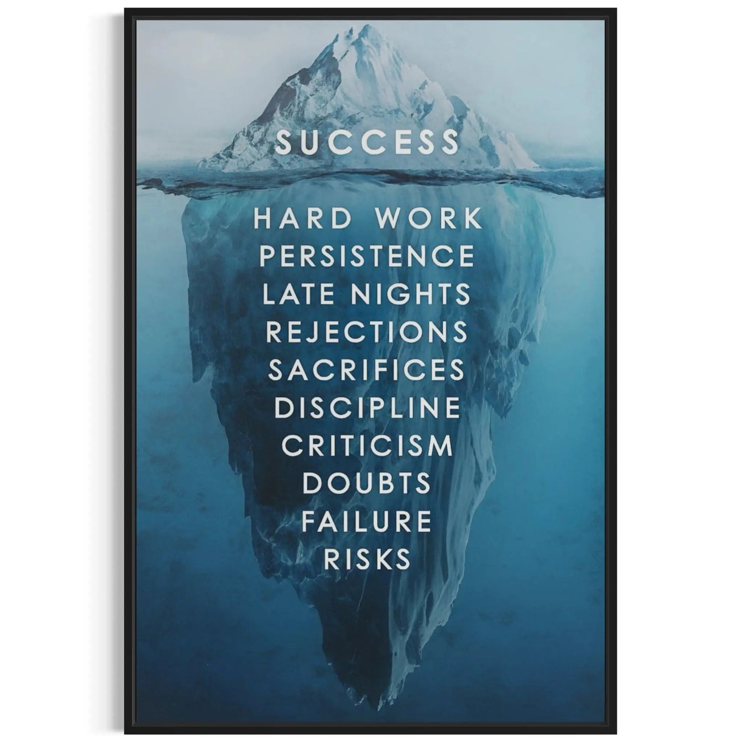 Success Iceberg Poster – Motivational Canvas Wall Art Masterpeacewall