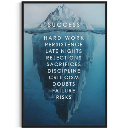 Success Iceberg Poster – Motivational Canvas Wall Art Masterpeacewall