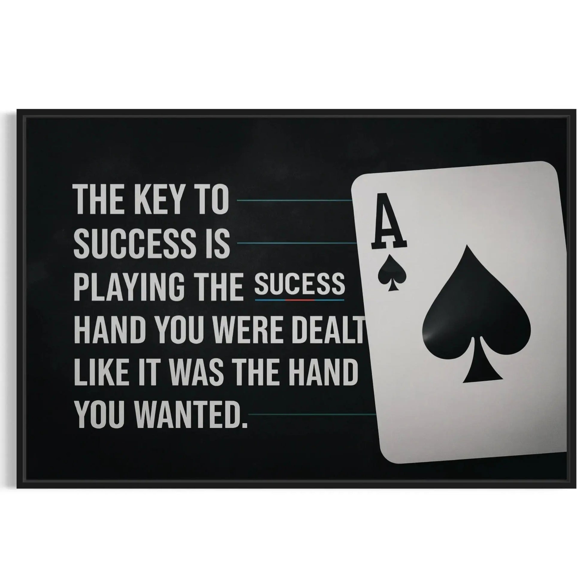 Playing Card Wall Art – Ace of Spades Success Canvas