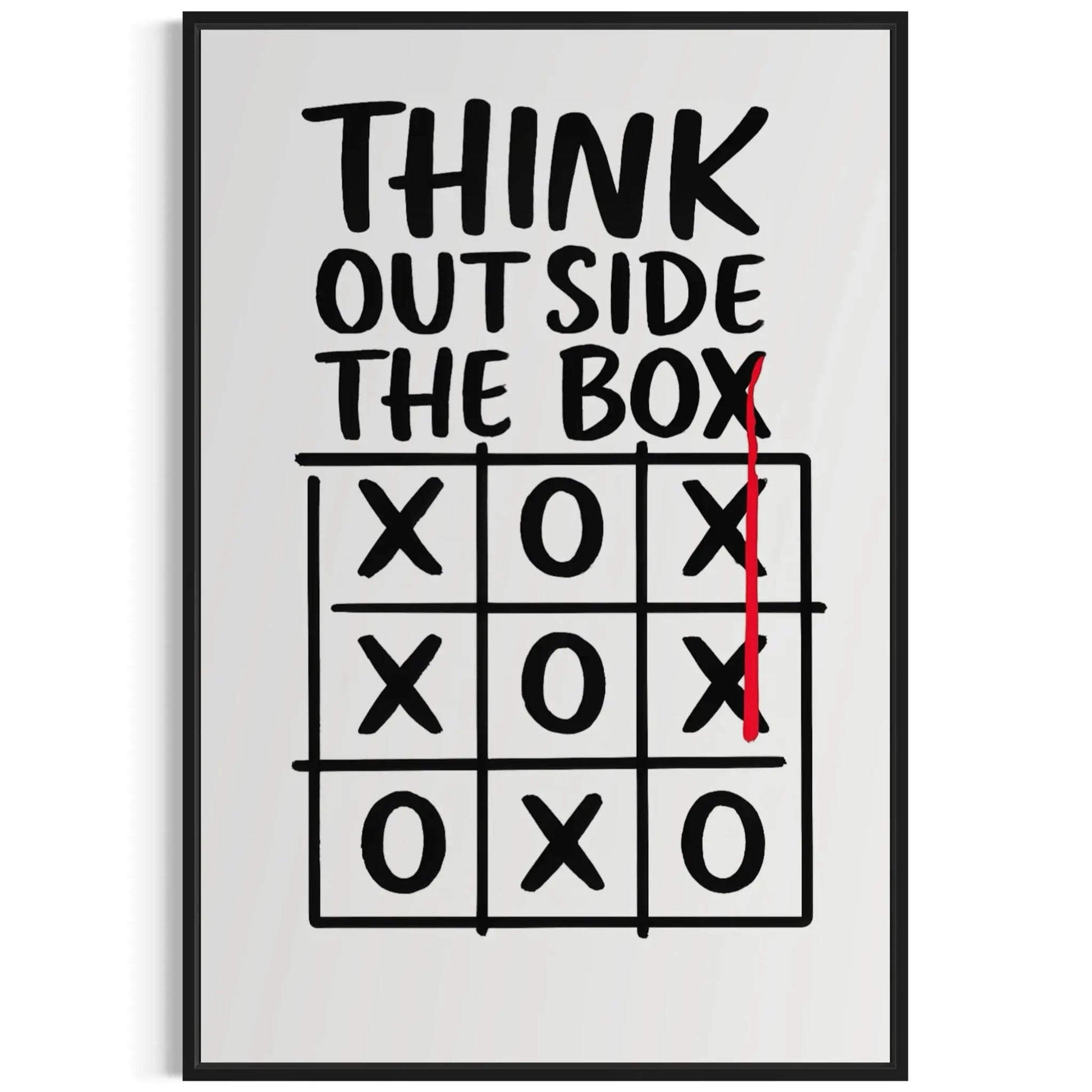 Think Outside the Box Wall Art – Tic Tac Toe Canvas Print Masterpeacewall