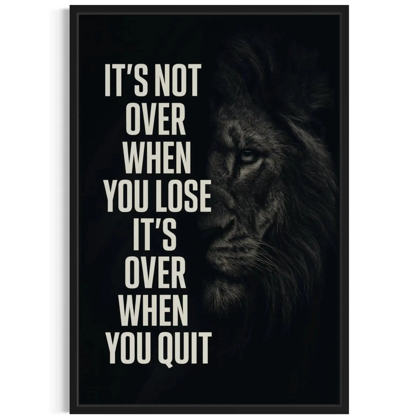 It’s Not Over When You Lose Canvas Wall Art – Lion Motivation Wall Art Masterpeacewall