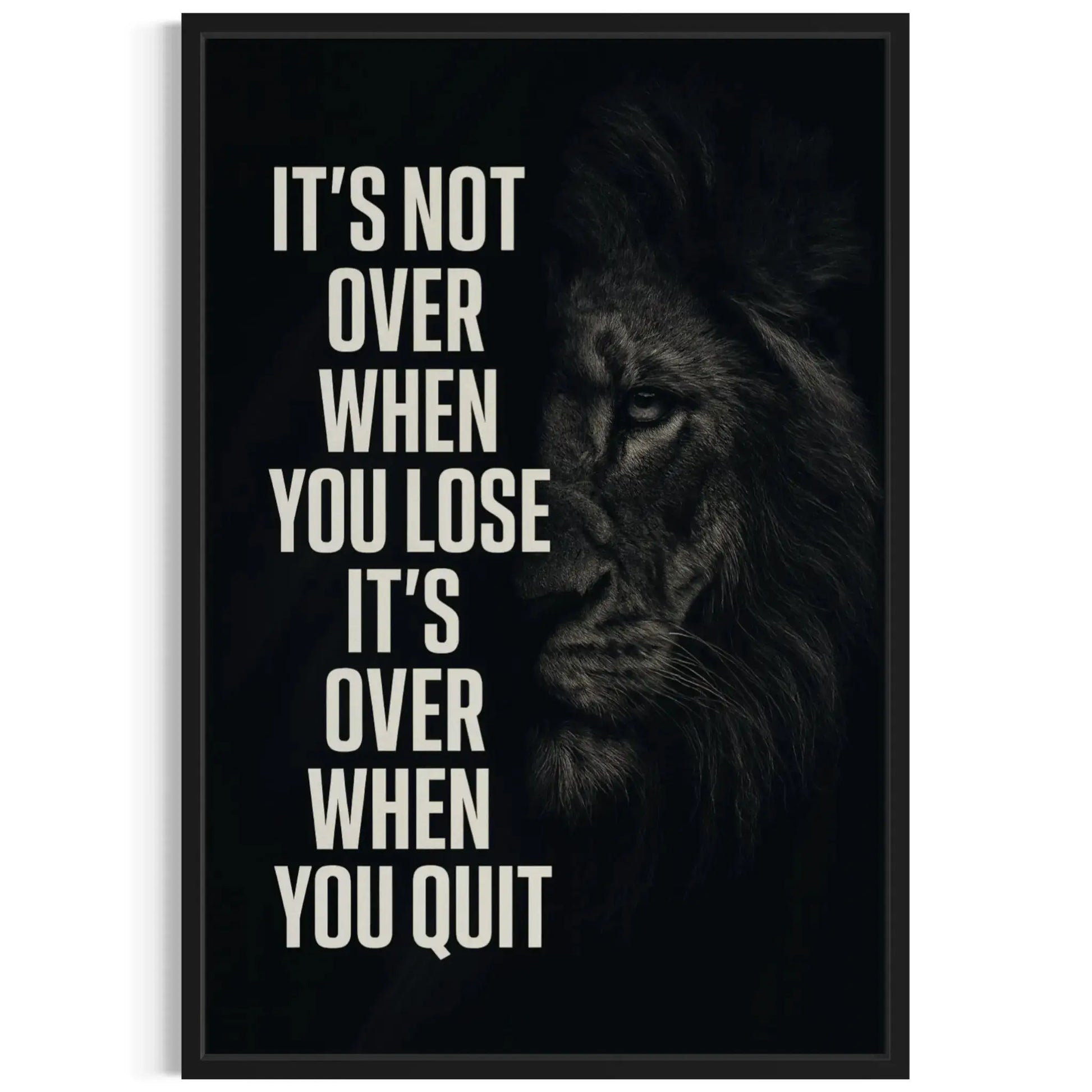 It’s Not Over When You Lose Canvas Wall Art – Lion Motivation Wall Art Masterpeacewall