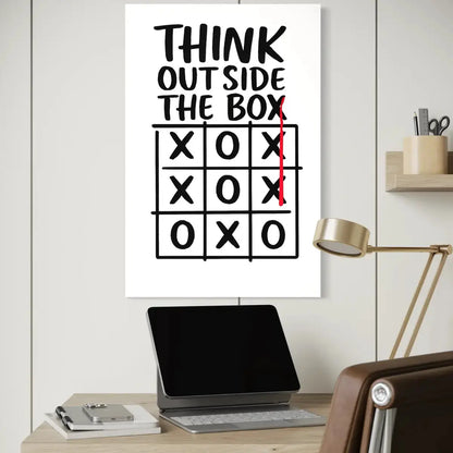 Think Outside the Box Wall Art – Tic Tac Toe Canvas Print