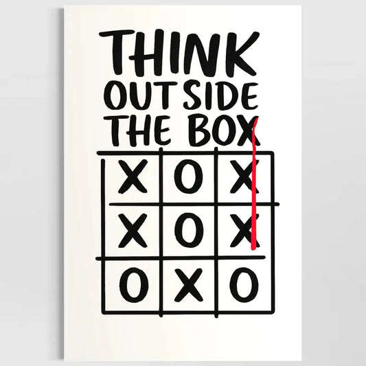 Think Outside the Box Wall Art – Tic Tac Toe Canvas Print