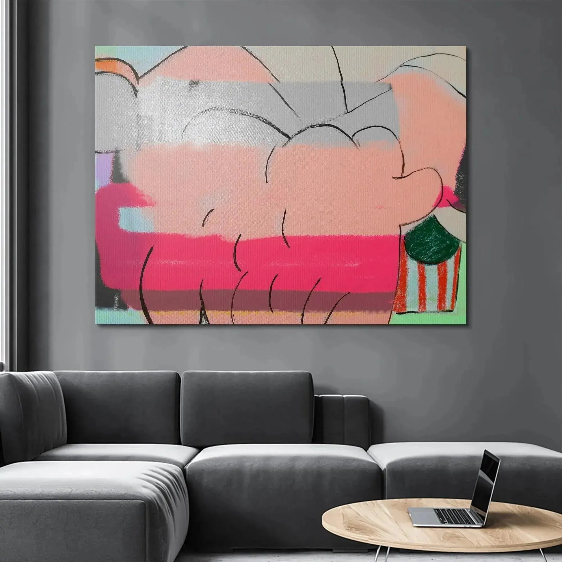 Detail of the saturated fuchsia and blush pink color blending in 'A Fine Romance'.