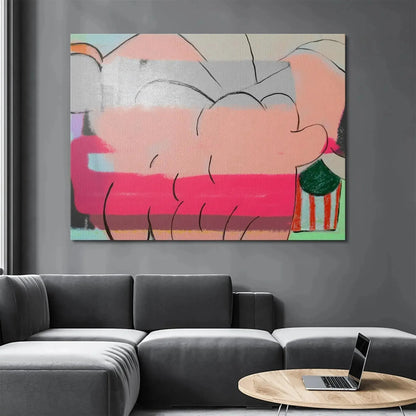 Detail of the saturated fuchsia and blush pink color blending in 'A Fine Romance'.