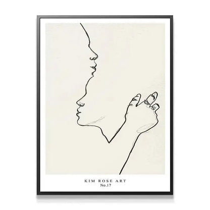 Close-up detail showing the fine texture of the paper and the black continuous outline of the Abrazo Suave - White.