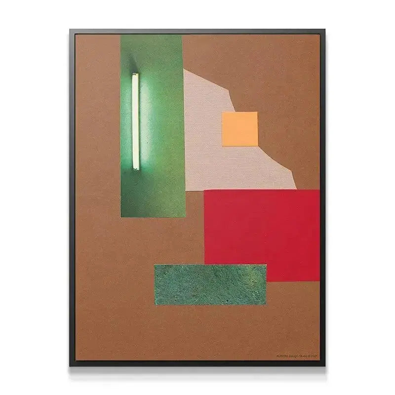 Close-up texture of the glowing green fluorescent tube element in Abstrakt II.