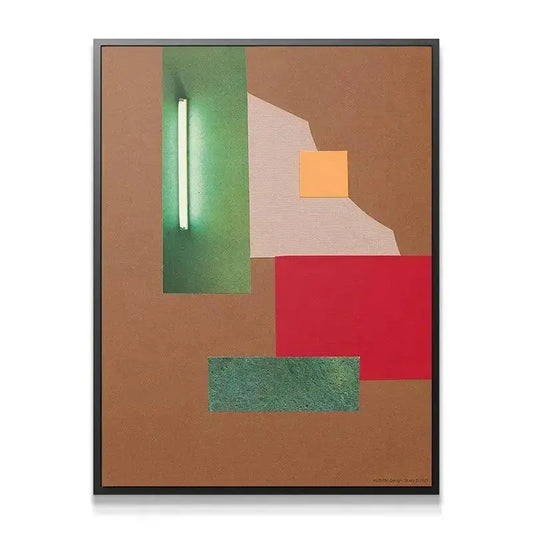 Close-up texture of the glowing green fluorescent tube element in Abstrakt II.