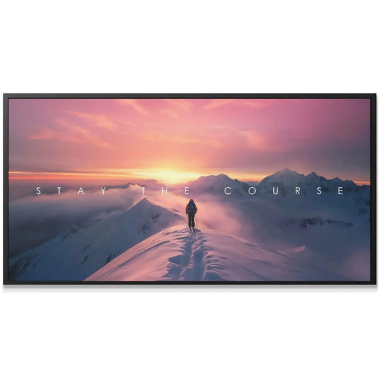 Low-angle perspective of the mountain crest showing the vastness of the landscape in the inspiring Action Sports - Stay The Course print.