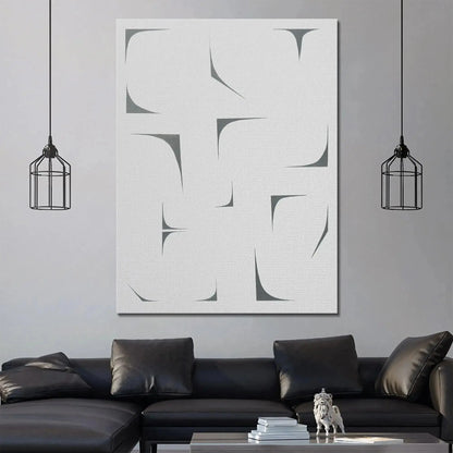 Side angle perspective of the mounted Agalma canvas highlighting depth and shadow contrast.