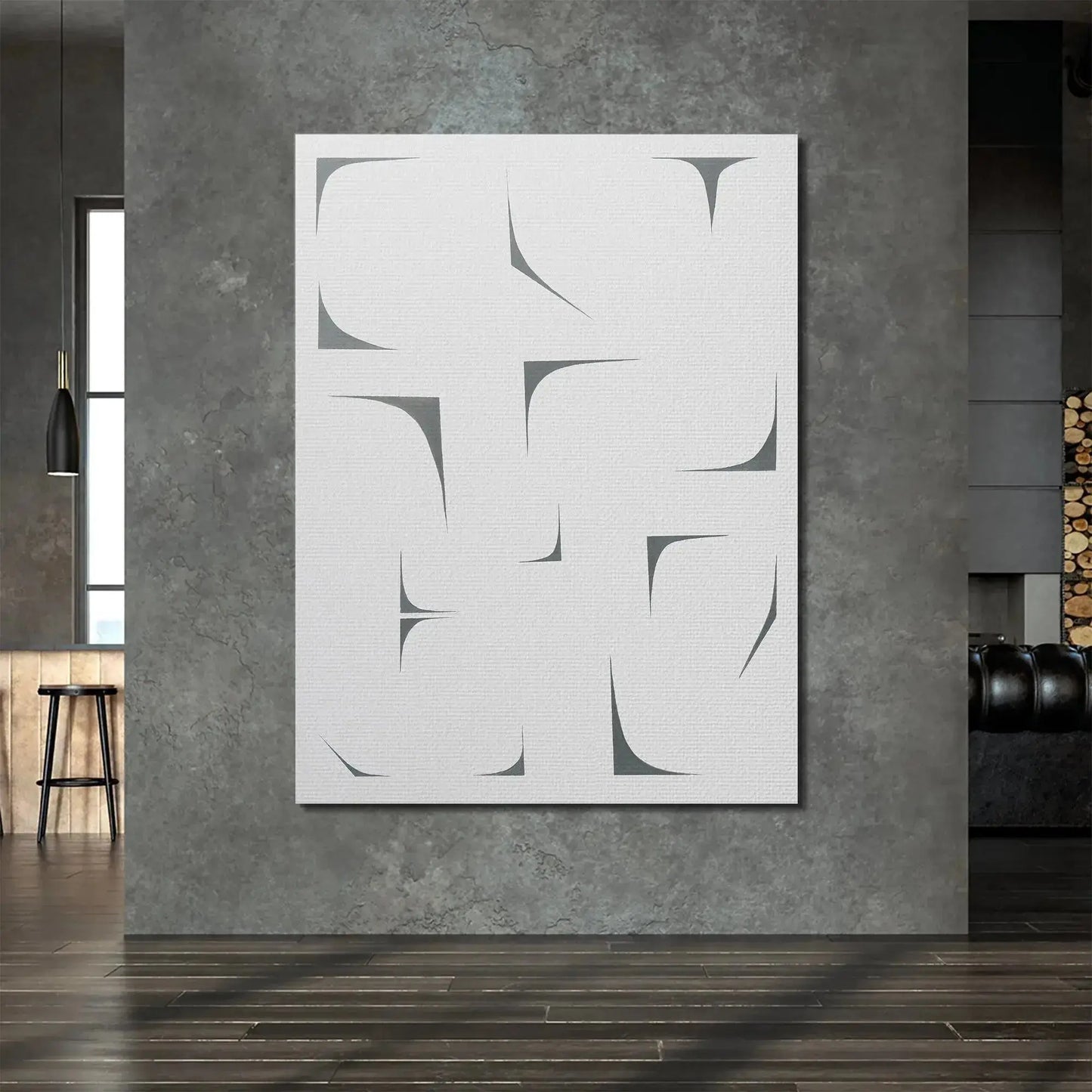 Macro shot revealing the subtle texture of the paper used for the Agalma geometric print.