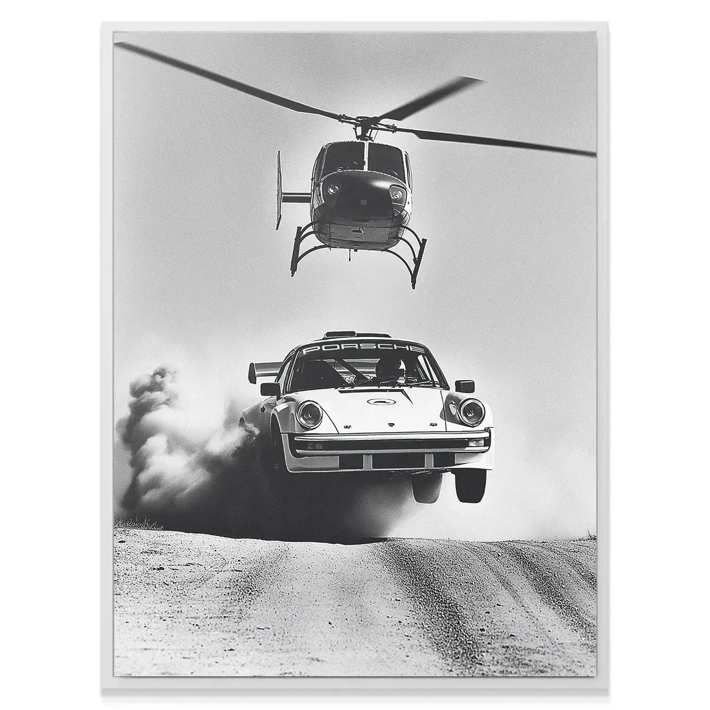 Overhead angle showing the low-flying helicopter monitoring the ground action of Air vs Land.