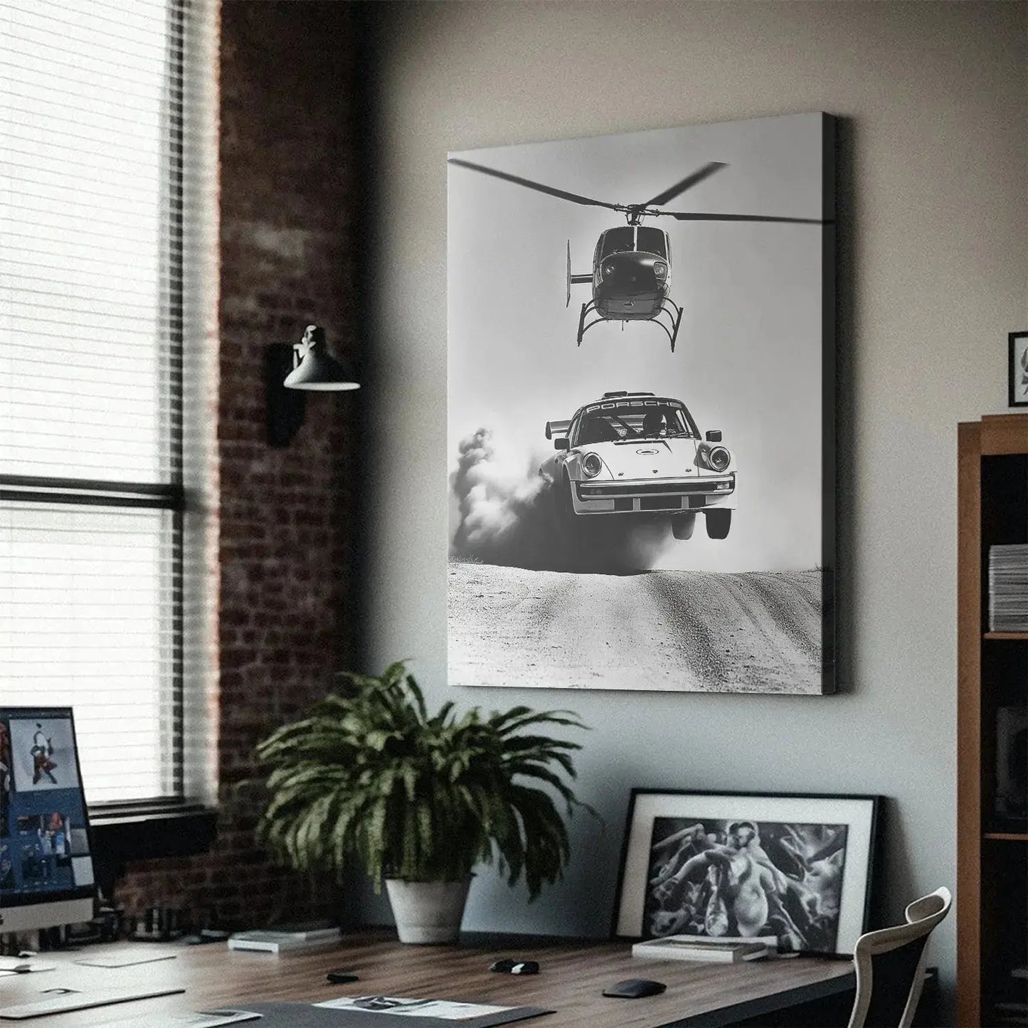 Gritty black and white texture of the desert terrain beneath the airborne vehicle in Air vs Land.