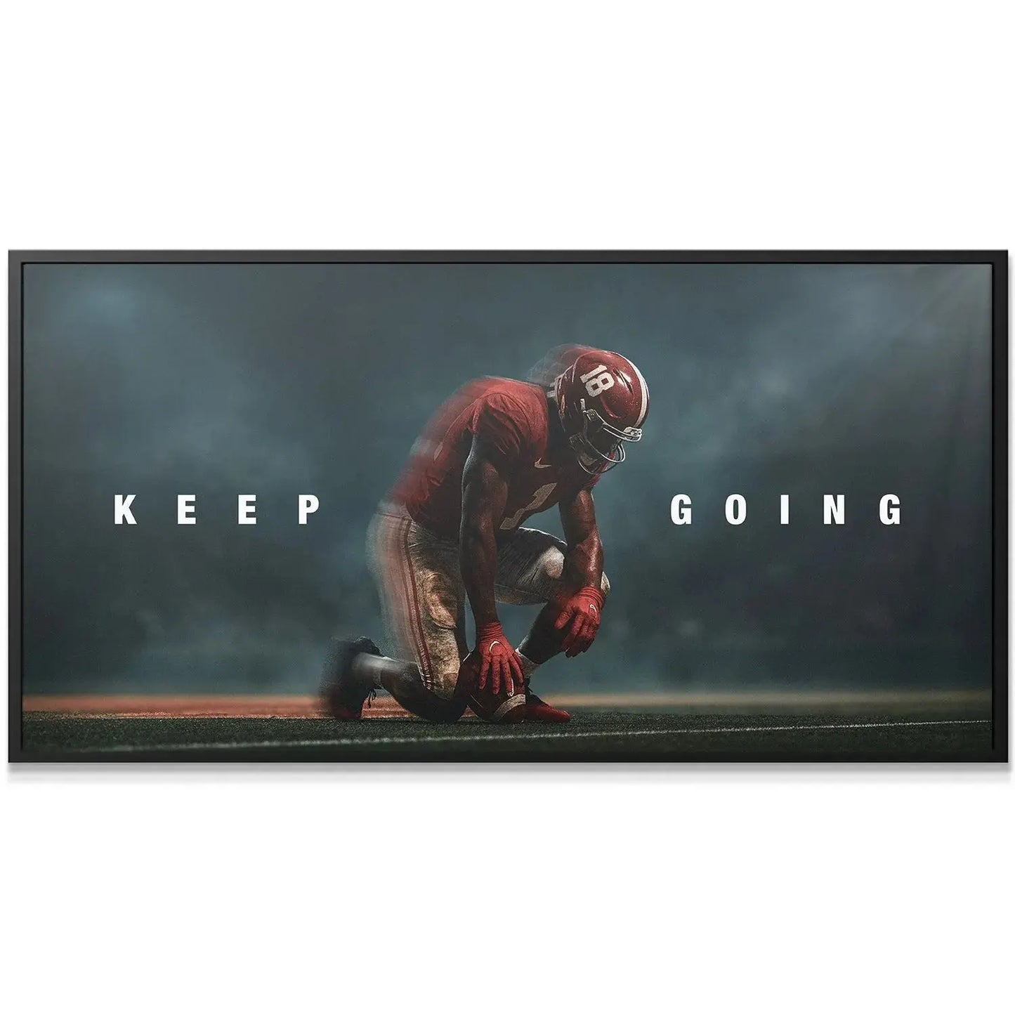 Wide shot of the dramatic 'Alabama - Keep Going' canvas showcasing the full field and atmospheric lighting effects.