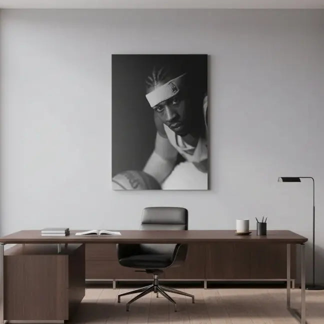 Studio photograph capturing the dramatic side lighting on the face of Allen Iverson - #1.